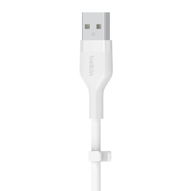 Павербанки - Кабель Belkin USB-A > USB-C зарядка/синхронизация Belkin 15Вт Type-C силиконовый с клипсой белый (CAB008BT2MWH)#5