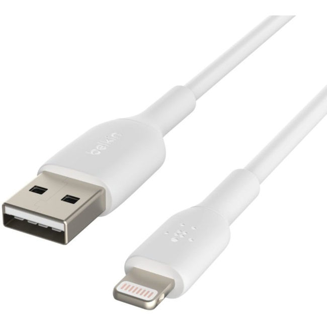 Павербанки - Кабель Belkin USB-A > Lightning заряджання/синхронізації 12Вт PVC білий (CAA001BT2MWH)#3