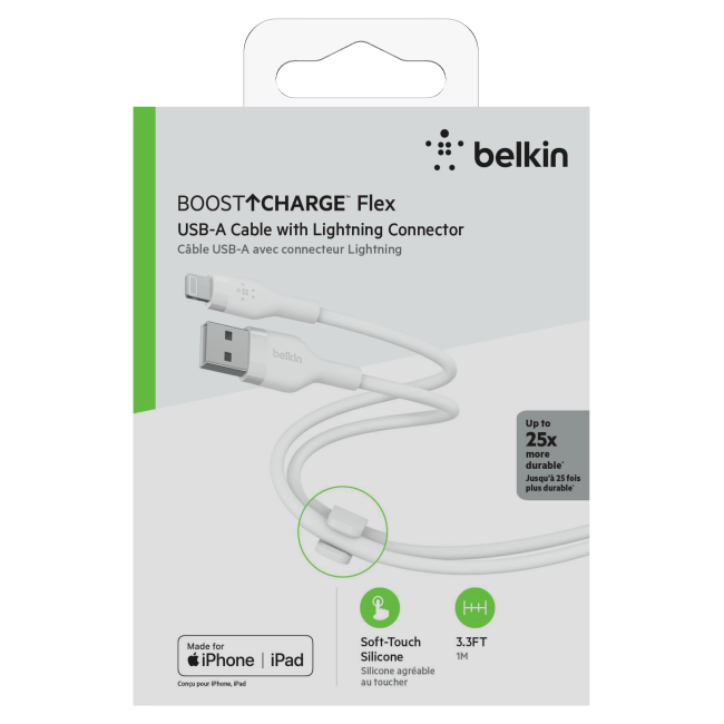 Павербанки - ​Кабель Belkin USB-A Lightning білий (CAA008BT1MWH)#6