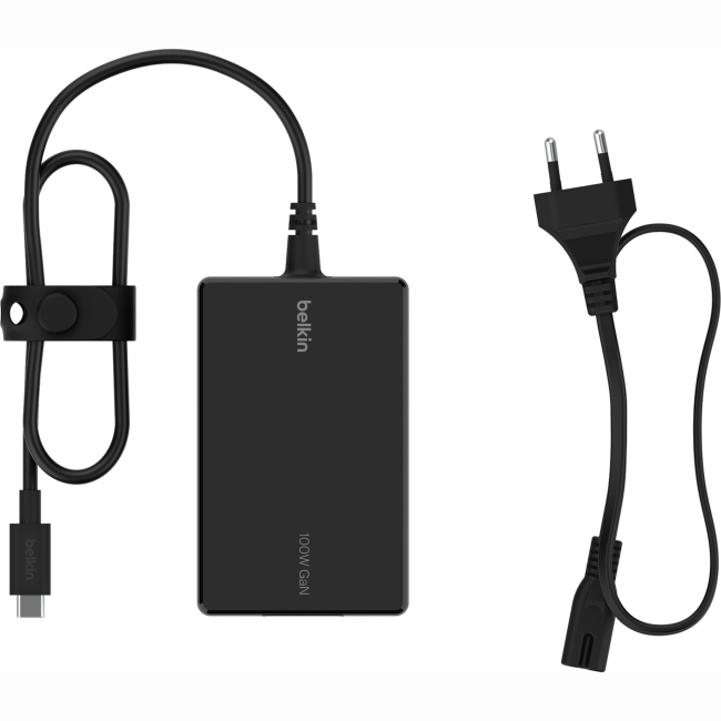 Павербанки - Зарядное устройство сетевой Belkin 100Вт USB-С GAN PD PPS кабель USB-C 2м OEM черное (INC016VFBK)#2