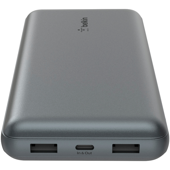 Павербанки - Аккумулятор портативный литий-ионный Power Bank Belkin 20000мА·час 15Вт 2хUSB-A/USB-C серый (BPB012BTGY)#3