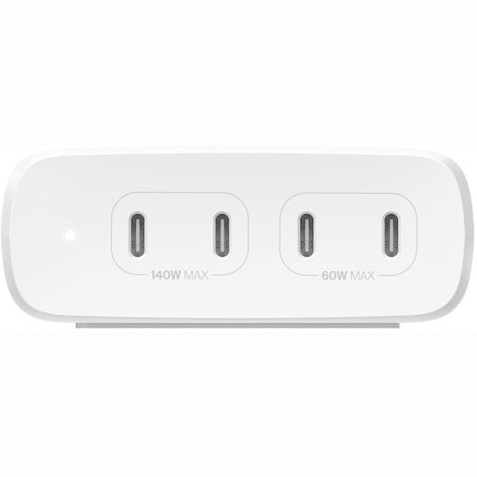 Павербанки - ​Зарядний пристрій мережевий Belkin 200Вт 4хUSB-С GAN PD PPS білий (WCH015VFWH)#2