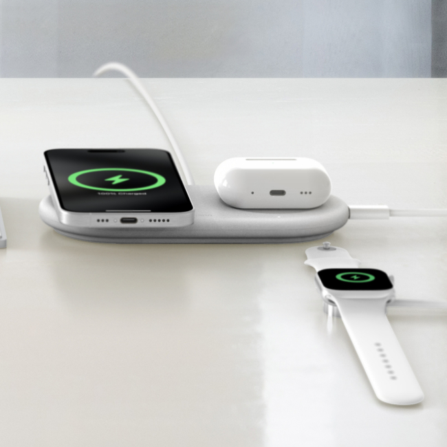 Павербанки - Зарядное устройство для беспроводной связи Belkin 15Вт Pad Qi2 2в1 белое (WIZ021VFWH)#5