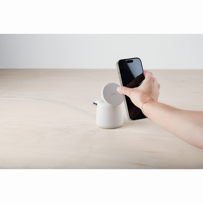 Павербанки - Зарядний пристрій бездротовий Belkin MagSafe iPhone/Watch/AirPods Sand Mass 2в1 (WIZ020VFH37)#8