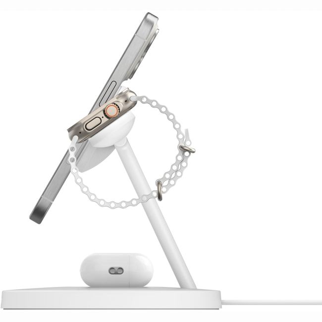 Павербанки - ​Зарядное устройство беспроводное Belkin Magnetic Pad Qi2 15Вт 3в1 белое (WIZ032KQWH)#3