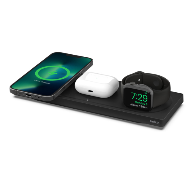 Павербанки - Зарядное устройство для беспроводной связи Belkin MagSafe PRO iPhone/Watch/AirPods 3в1 черное (WIZ016VFBK)#5