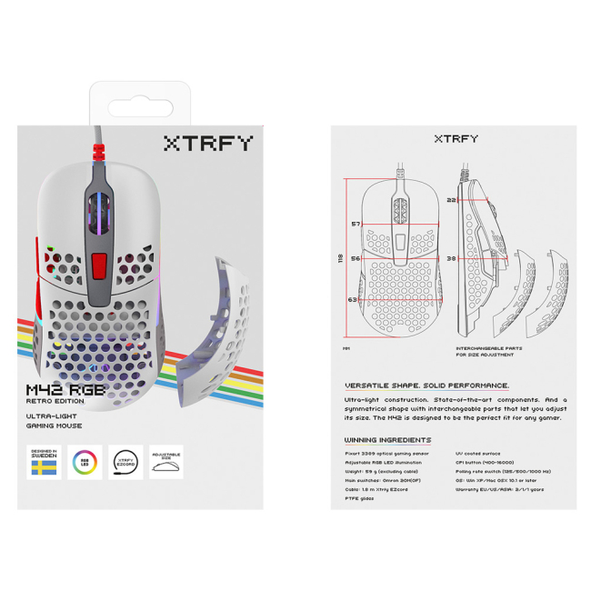 Клавіатура і миші - Мишка Cherry Xtrfy M42 USB-A RGB Retro (XG-M42-RGB-RETRO)#4
