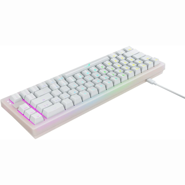 Клавіатура і миші - Клавіатура Cherry Xtrfy K5 68 Key Kailh Red USB-A EN/UA Hot-swap RGB Білий (K5-RGB-CPT-TPWHITE-R-UKR)#4