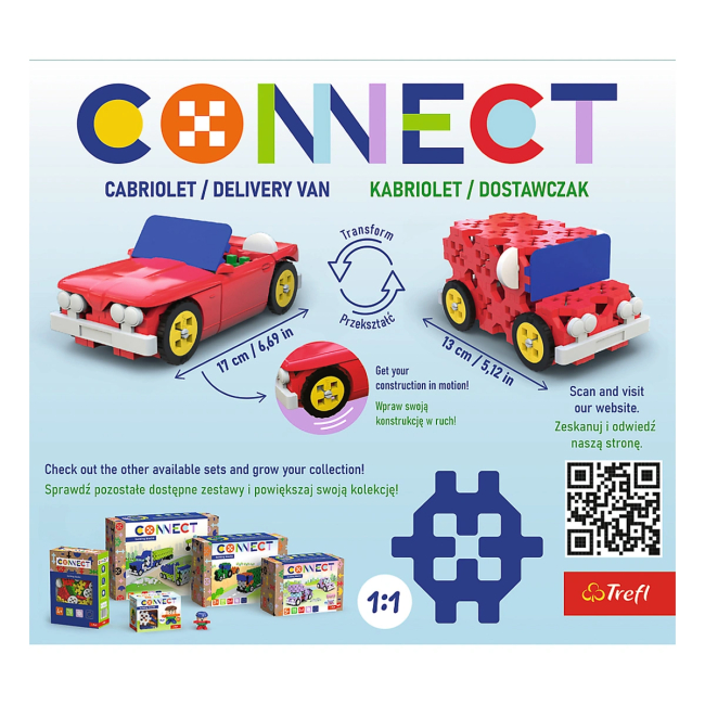 Конструкторы с уникальными деталями - Конструктор Trefl Connect 87 элементов (61970)#2