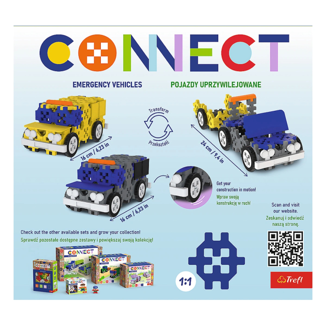 Конструкторы с уникальными деталями - Конструктор Trefl Connect 161 элемент (61974)#2