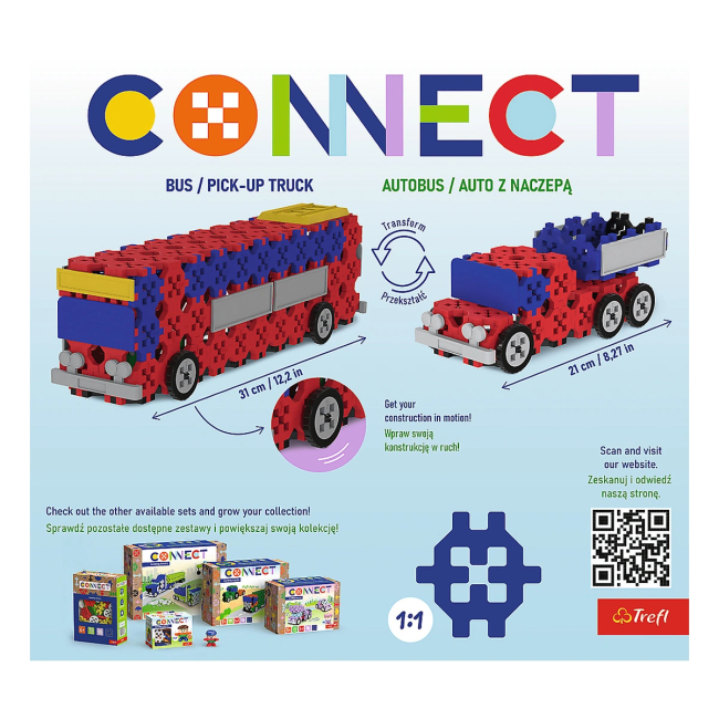 Конструкторы с уникальными деталями - Конструктор Trefl Connect 160 элементов (61973)#6