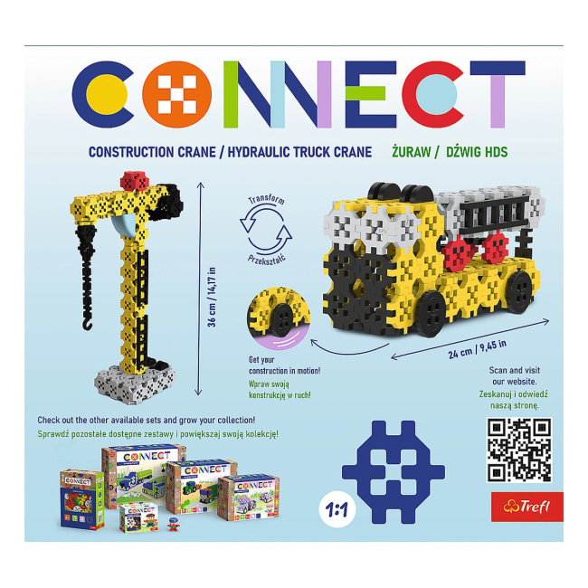 Конструкторы с уникальными деталями - Конструктор Trefl Connect 169 элементов (61971)#2