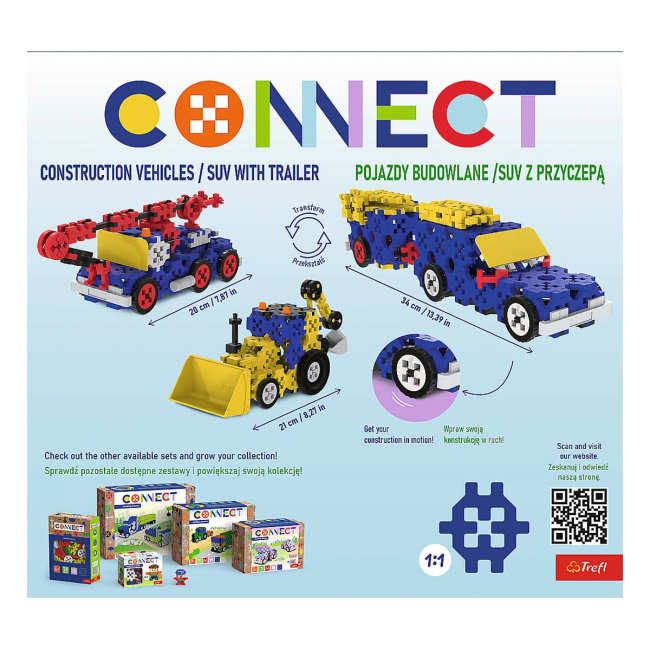 Конструкторы с уникальными деталями - Конструктор Trefl Connect 236 элементов (61979)#2