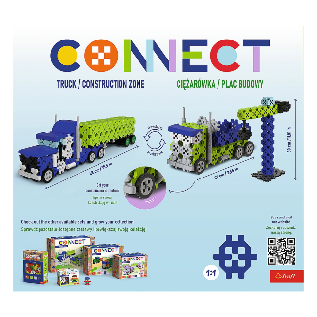 Конструктори з унікальними деталями - Конструктор Trefl Connect 281 елемент (61977)#2
