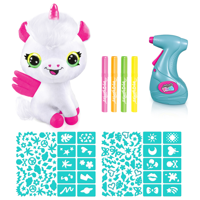 Набори для творчості - ​Набір для творчості Canal Toys Diy Airbrush plush Єдиноріг Неон з фломастерами (AIR024/1)#2