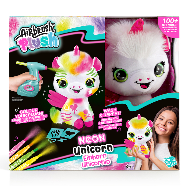 Набори для творчості - ​Набір для творчості Canal Toys Diy Airbrush plush Єдиноріг Неон з фломастерами (AIR024/1)#3