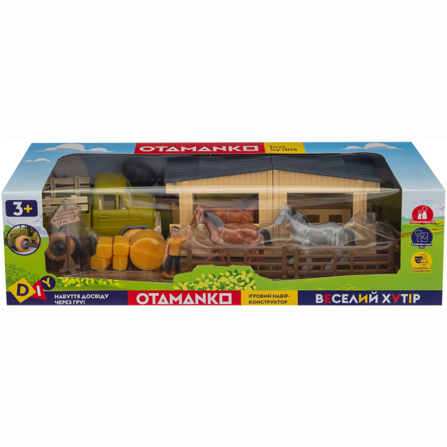 Транспорт і спецтехніка - Ігровий набір Otamanko Веселий хутір Ввантажівка і конюшня з конями (532.01.61)#2