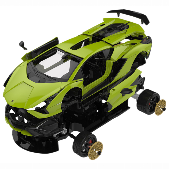 Конструктори з унікальними деталями - Конструктор Rastar Lamborghini Sian 1:18 Зелений (454.00.32)#6