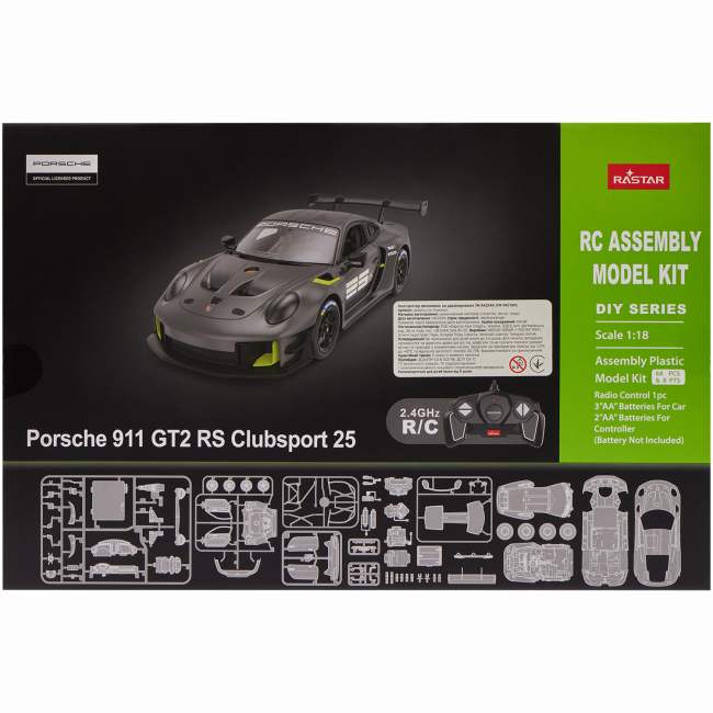 Конструкторы с уникальными деталями - Конструктор Rastar Porsche 911 GT2 RS Clubsport 25 1:18 Серый (454.00.85)#2