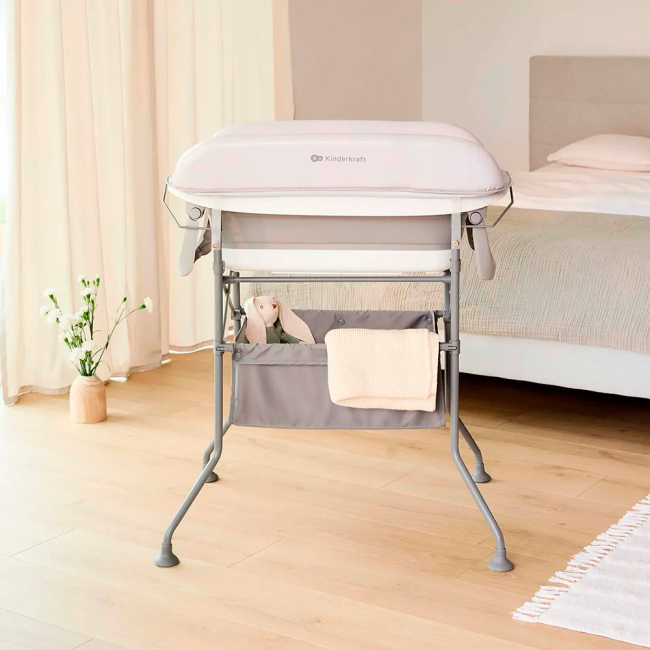 Товари для догляду - Столик для сповивання з ванночкою Kinderkraft Bubbly Grey (KABUBB00GRY0000)#3