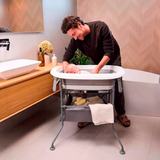 Товари для догляду - Столик для сповивання з ванночкою Kinderkraft Bubbly Grey (KABUBB00GRY0000)#5