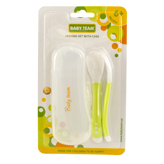 Товары по уходу - Набор для кормления Baby Team Вилка и ложечка в футляре (6105)#4