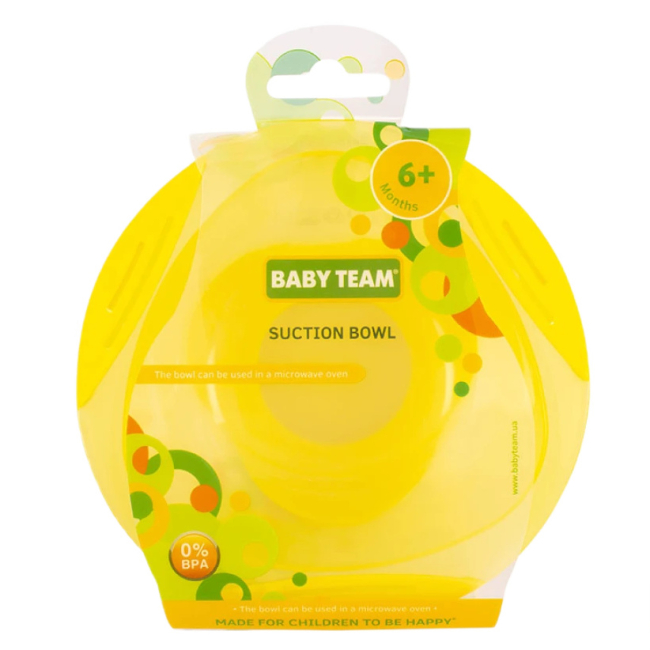 Товари для догляду - Тарілка Baby Team на присосці жовта (6004/1)#2