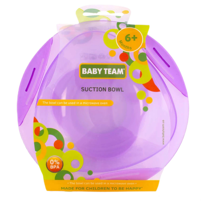 Товари для догляду - ​Тарілка Baby Team на присосці фіолетова (6004/2)#2