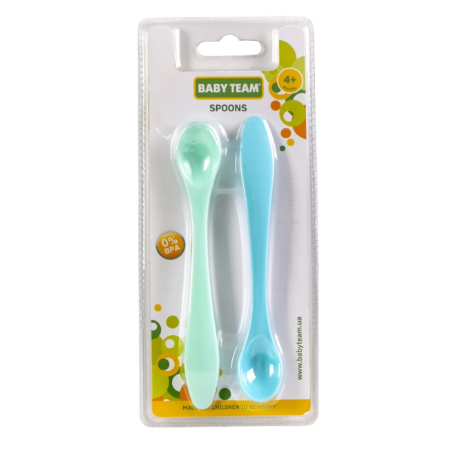 Товари для догляду - Набiр ложечок для годування Baby Team блакитна та бірюзова (6101/1)#3