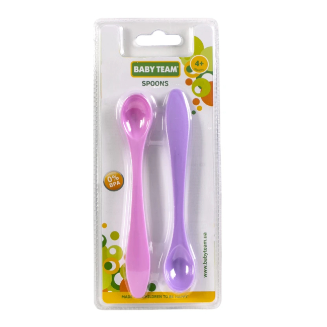 Товари для догляду - ​Набiр ложечок для годування Baby Team рожева та фіолетова (6101/2)#3