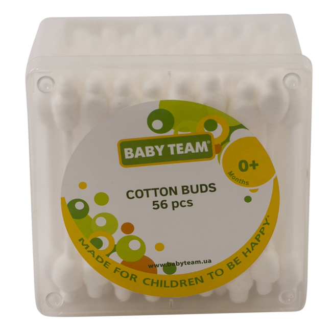 Товари для догляду - ​Ватні палички з обмежувачем Baby Team 56 шт (0100)#2
