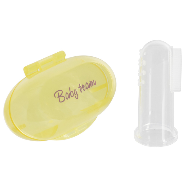 Товари для догляду - ​Зубна щітка-масажер Baby Team силіконова з контейнером (7200)#2