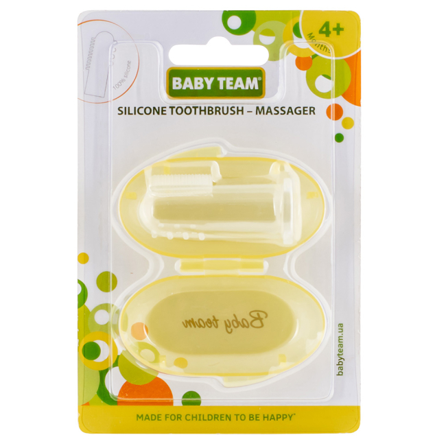 Товари для догляду - ​Зубна щітка-масажер Baby Team силіконова з контейнером (7200)#4