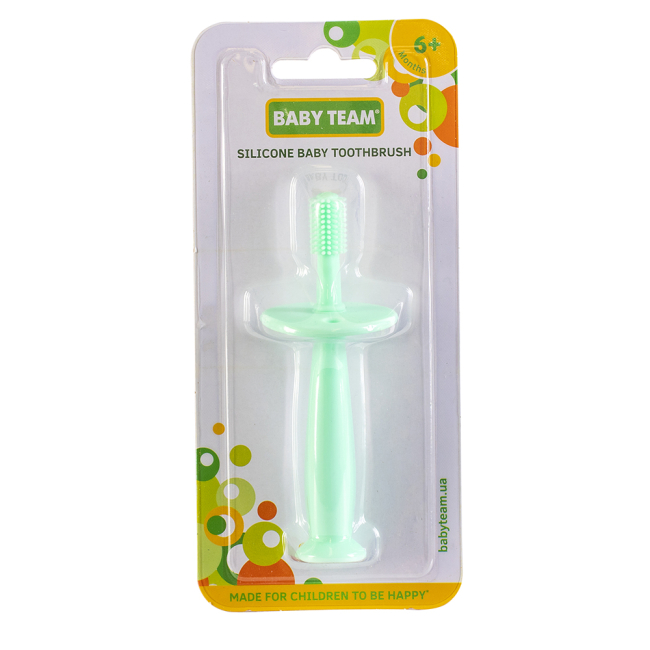 Товари для догляду - ​Зубна щітка дитяча Baby Team силіконова (7205)#4