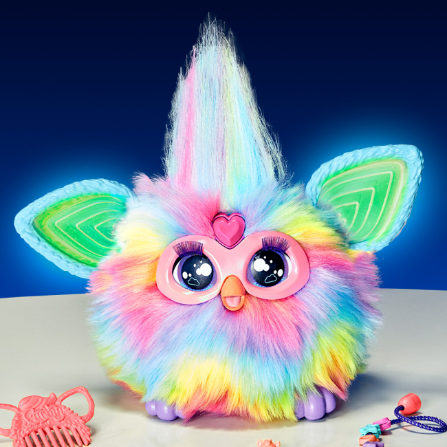 Мягкие животные - ​Интерактивная игрушка Furby Ферби Tie Dye с аксессуарами (F8900)#7