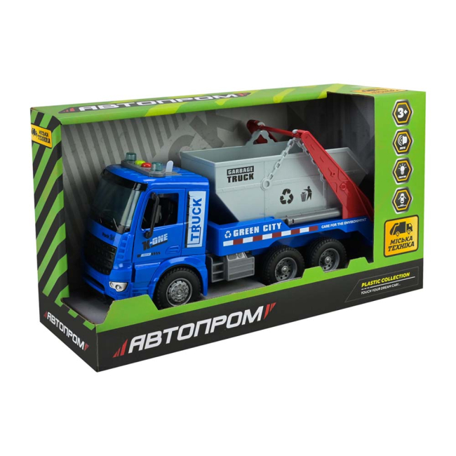 Транспорт и спецтехника - Мусоровоз Автопром синий (AP9930)#3