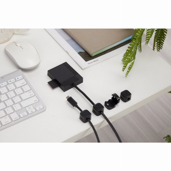 Меблі для геймерів - Органайзер для кабелів OfficePro Black з магнітним кріпленням (CM002B)#5