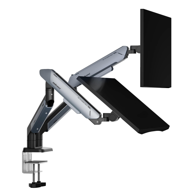 Меблі для геймерів - Настільне кріплення для двох моніторів Anda Seat Stealth PRO II Duo 17''-42'' Titanium (AD-W-A9-2S-BT)#5