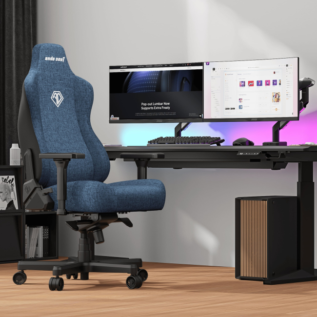 Меблі для геймерів - Крісло ігрове Anda Seat Kaiser 3E XL Dark Blue Fabric (AD23YC-XL-09-S-CF-S01)#7