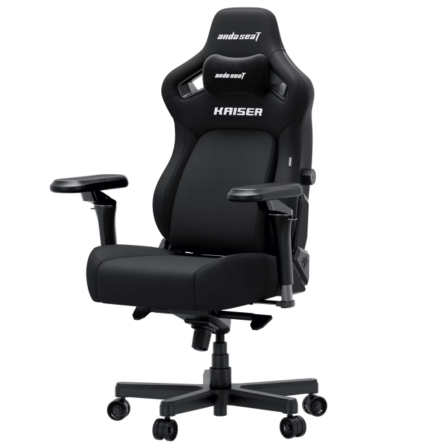 Меблі для геймерів - Крісло ігрове Anda Seat Kaiser 4 V2 Size XL Black Fabric (AD12YDDC-XLL-20-B-CF-03)#2
