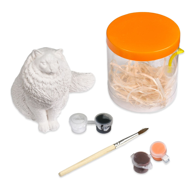 Наборы для творчества - Набор для творчества Strateg Гипсовая раскраска Котик (30943)#2