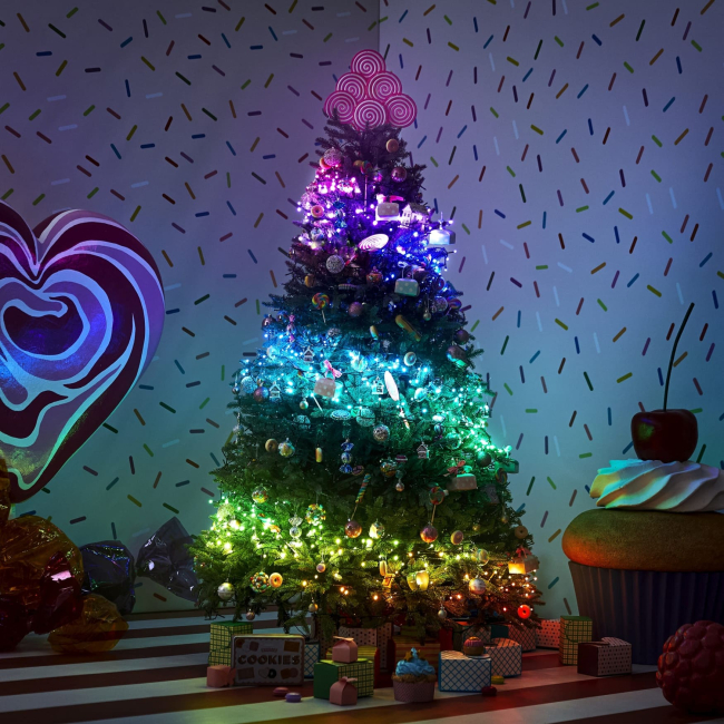 Меблі для геймерів - Гірлянда Smart LED Twinkly Dots Lights RGB 60 IP20 3м кабель прозорий без БЖ (TWD060STP-T)#4