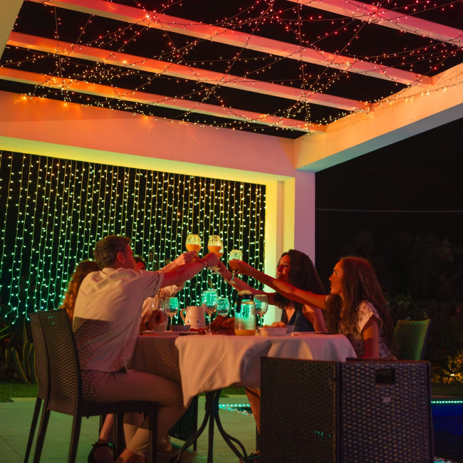 Мебель для геймеров - ​Гирлянда Smart LED Twinkly Dots Lights RGB 60 IP20 3м кабель прозрачный без БП (TWD060STP-T)#9