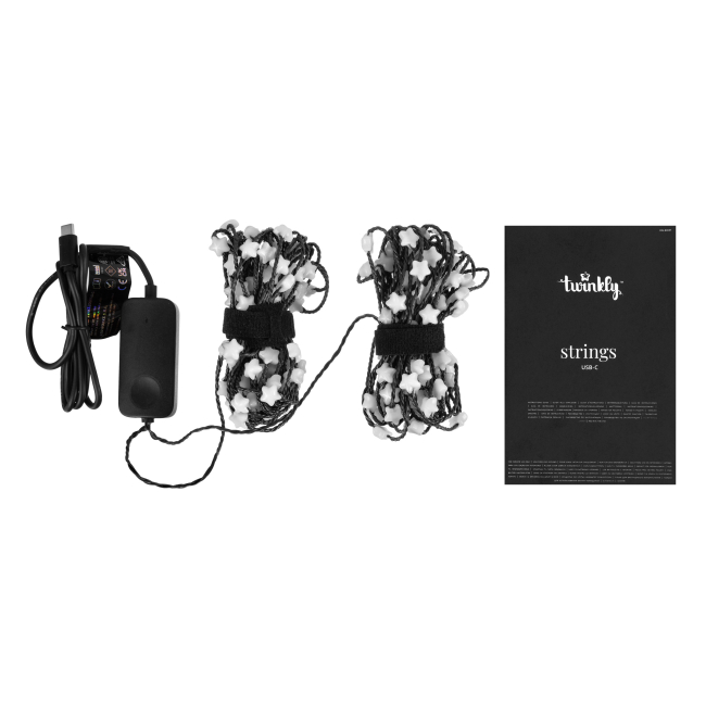 Меблі для геймерів - Гірлянда Smart LED Twinkly Strings Star RGB 200 IP20 12м USB-C кабель зелений (TWKS200RGB-G)#3
