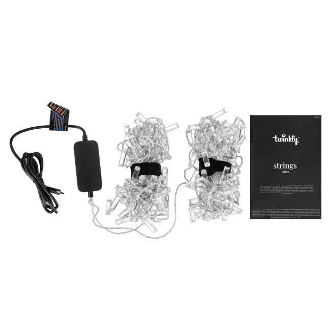 Меблі для геймерів - Гірлянда Smart LED Twinkly Strings Candle RGB 200 IP20 12м USB-C кабель прозорий (TWKC200RGB-T)#3