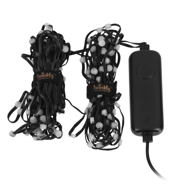 Меблі для геймерів - Гірлянда Smart LED Twinkly Dots Lights RGB 200 IP44 10м кабель чорний (TWD200STP-BEU)#4