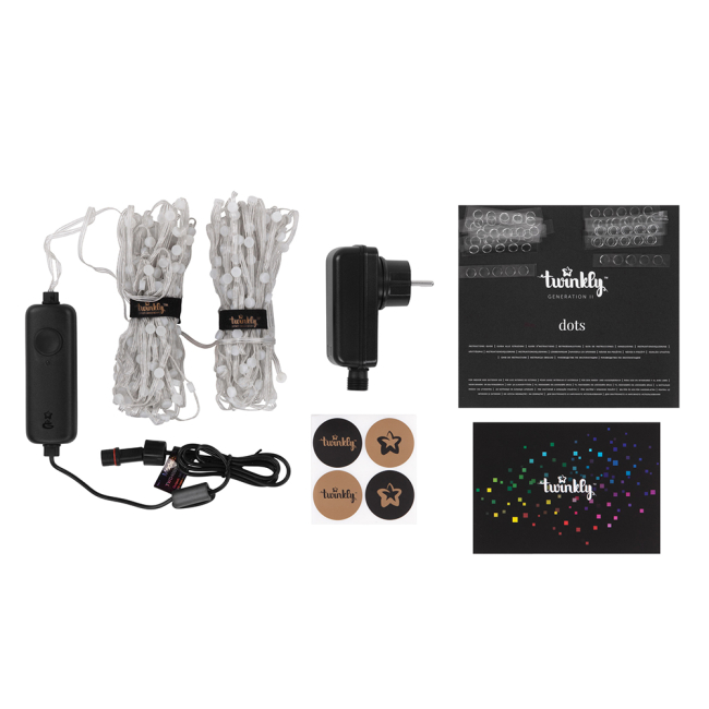 Меблі для геймерів - Гірлянда Smart LED Twinkly Dots Lights RGB 400 IP44 20м кабель прозорий (TWD400STP-TEU)#3