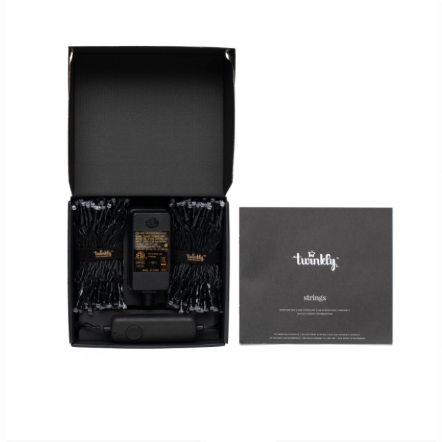 Меблі для геймерів - Гірлянда Smart LED Twinkly Strings RGB 400 IP44 32м кабель чорний (TWS400STP-BEU)#3