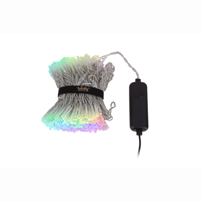 Меблі для геймерів - Гірлянда Smart LED Twinkly Curtain RGBW 400 IP44 1.45х2.1м кабель прозорий (TWW400SPP-TEU)#4