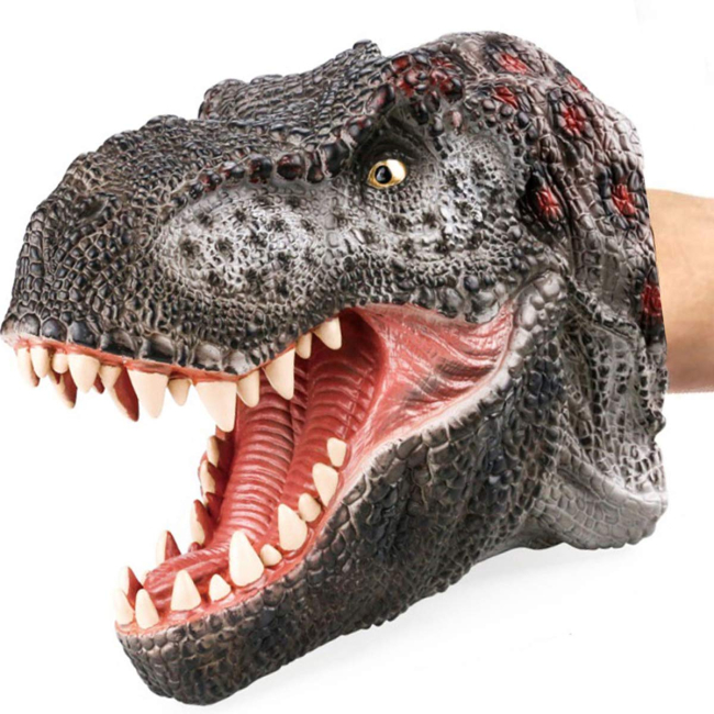 Фигурки животных - Игрушка-перчатка Same Toy Тиранозавр коричневый (X332UT)#2